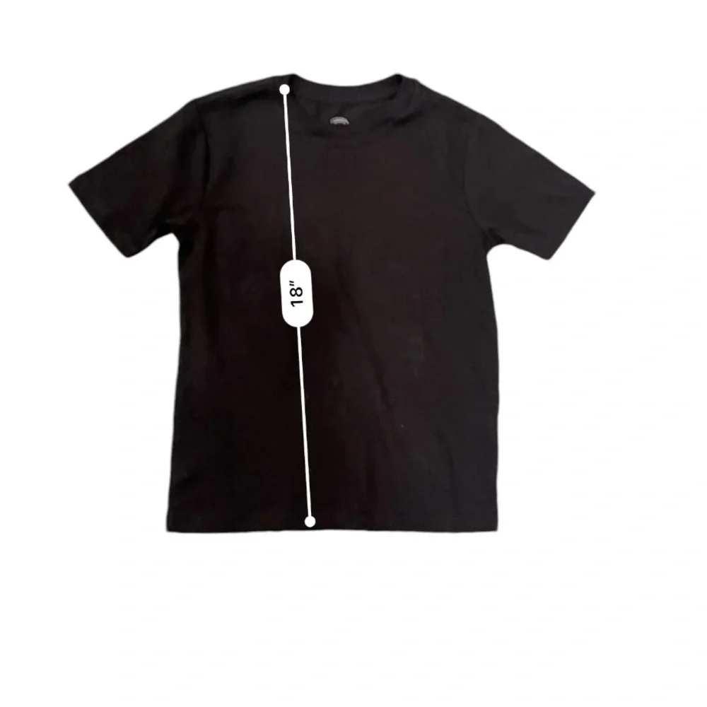 Wonder Nation casual black color T-shirt, round neck Unisex XS(4-5)